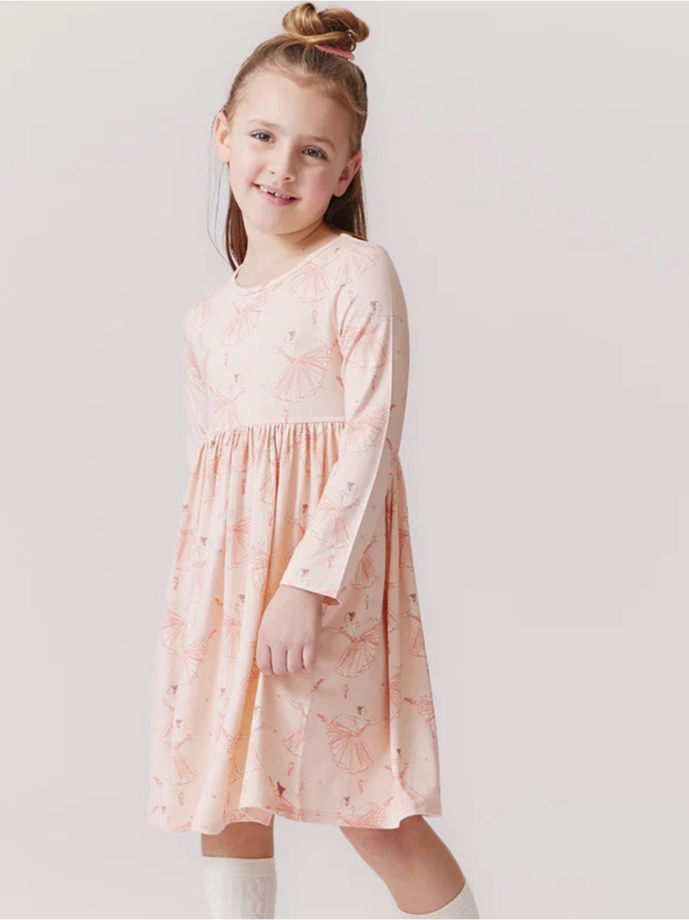 PINK CHICKEN Girls Bamboo Steph Dress in Pink Ballerinas - 5Y